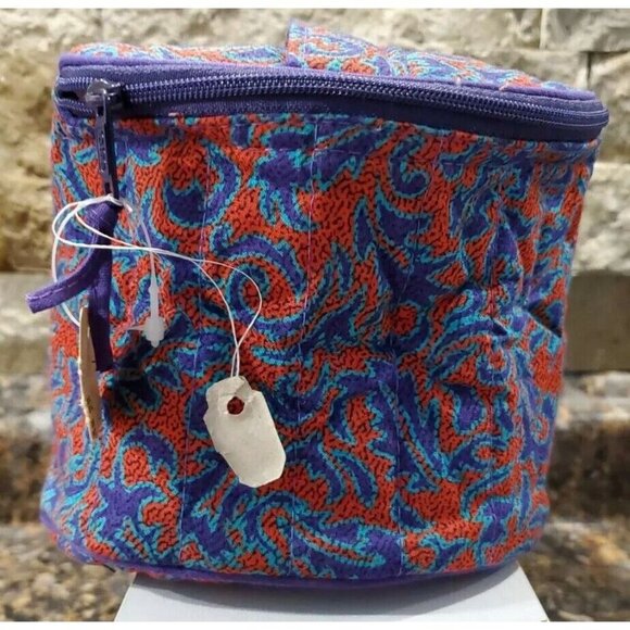 Vintage Totes Makeup Bag beautiful red and purple design - Picture 2 of 9